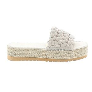 Beach by Matisse Braided Espadrille Slide Sandals Womens 9M White